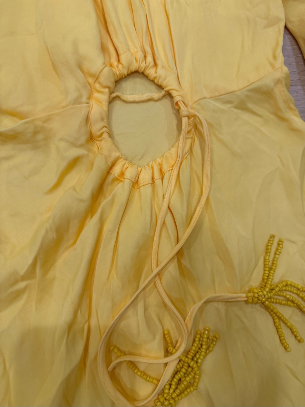Farm Rio Yellow Cut Out Long Sleeve Midi Dress - Picture 4 of 16